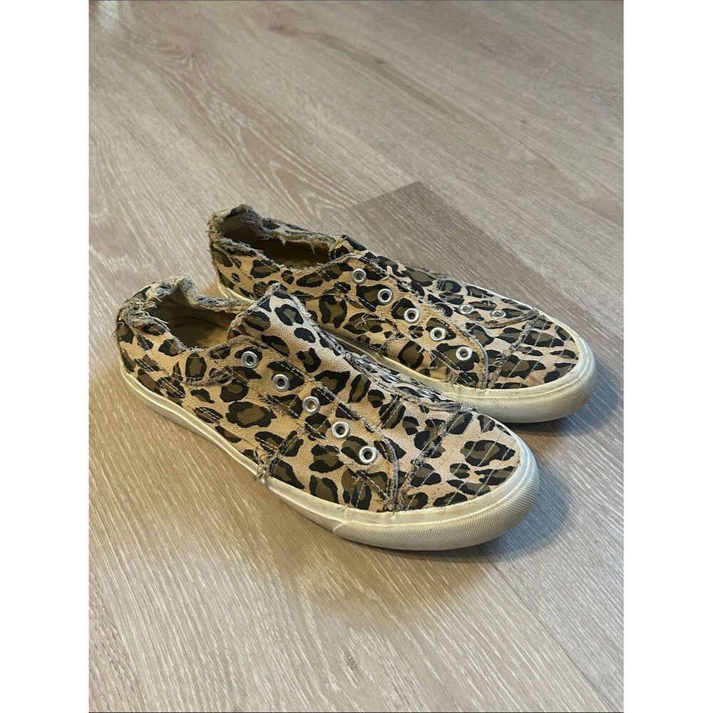 Corkys Leopard Print Women’s Slip-On Canvas Sneakers Sz 10